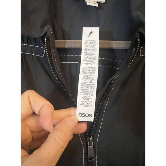 ASOS Topshop Sz 2 Dress Blue Long Sleeve Front Zip Utility Contrast Stitch NWT - Picture 11 of 12
